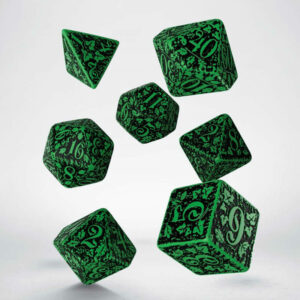 Q Workshop: Forest 3D - Green & Black Dice Set