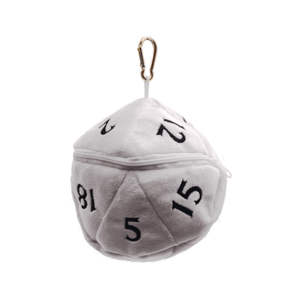 DICE BAG Plush D20 White