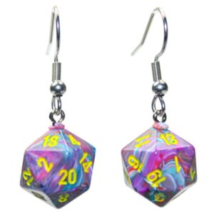 Hook Earrings Festive Mosaic Mini-Poly D20